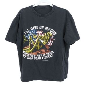 Thunder Sportswear Gun Cold Dead Hands 2nd Amendment USA Patriotic America Tee M
